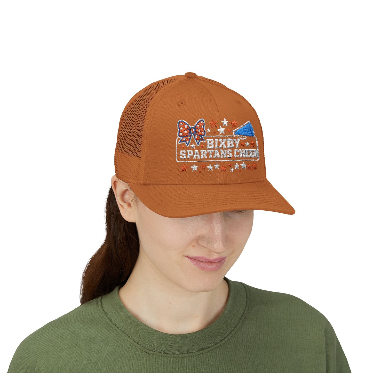 Bixby Spartans Cheer Embroidered Trucker Snapback