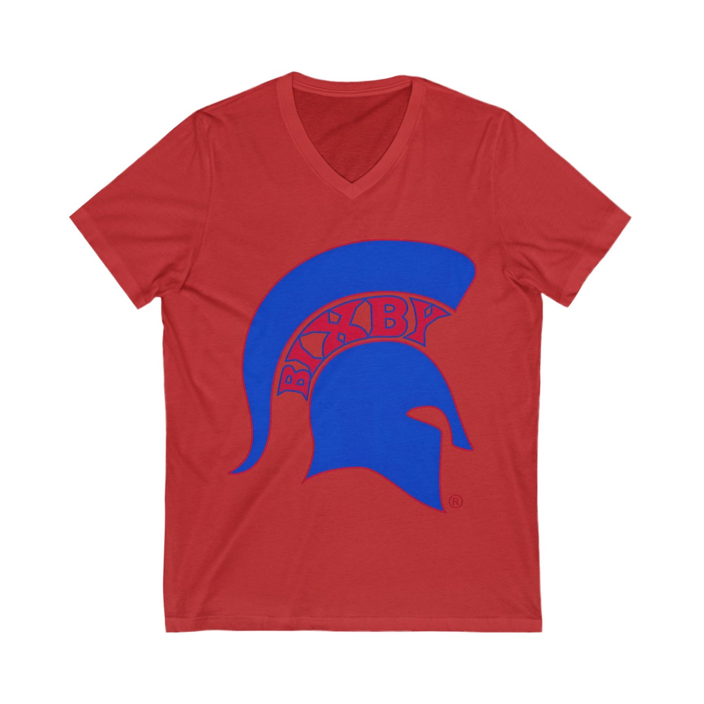 Spartans Blue Logo Women's Bella + Canvas V-Neck
