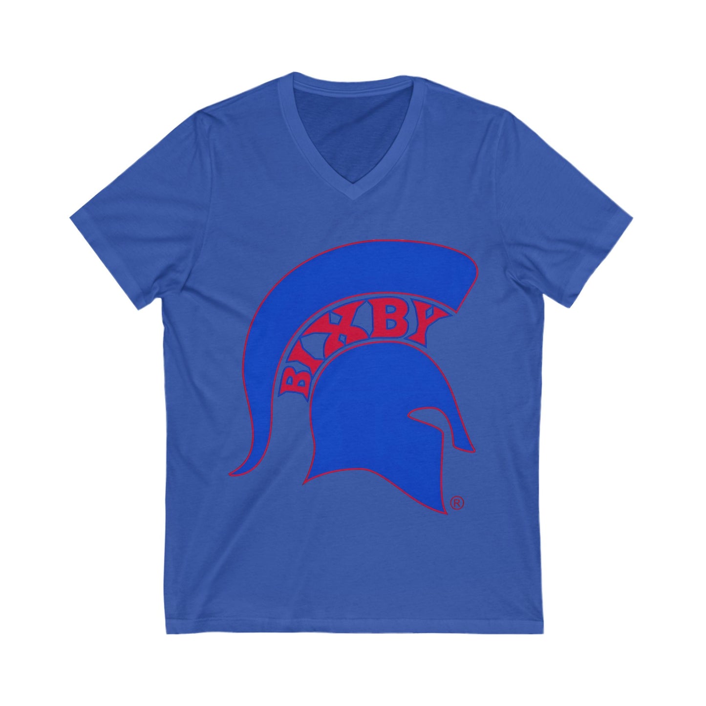 Spartans Blue Logo Women's Bella + Canvas V-Neck