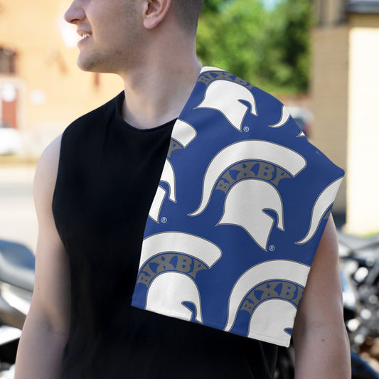 White Spartan Logo Rally Towel