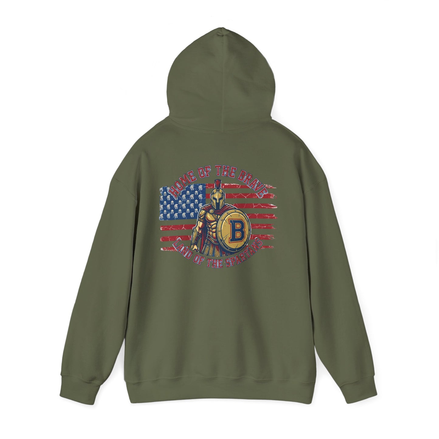Patriotic Land of the Spartans Gildan Hoodie