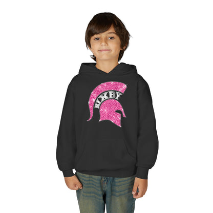 Bixby Spartan Pink Helmet Bling Youth Gildan Hoodie