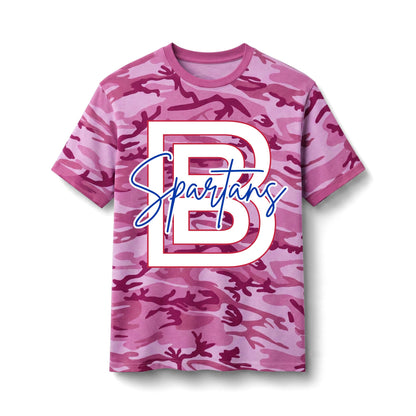 Bixby Spartans Camo 'B Spartans' - School Spirit Cotton T‑ Tee