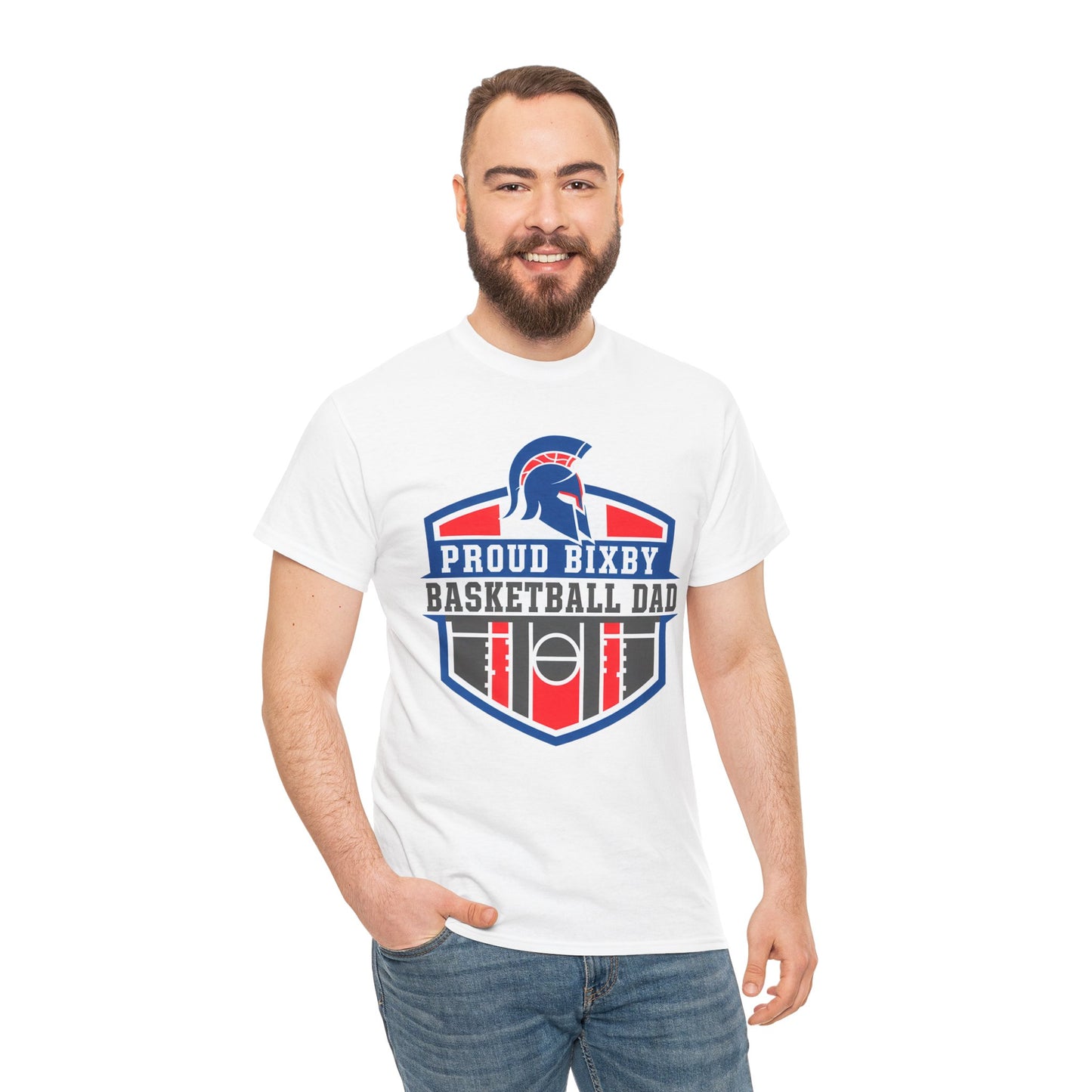 Bixby Spartans Basketball Dad Gildan Tee