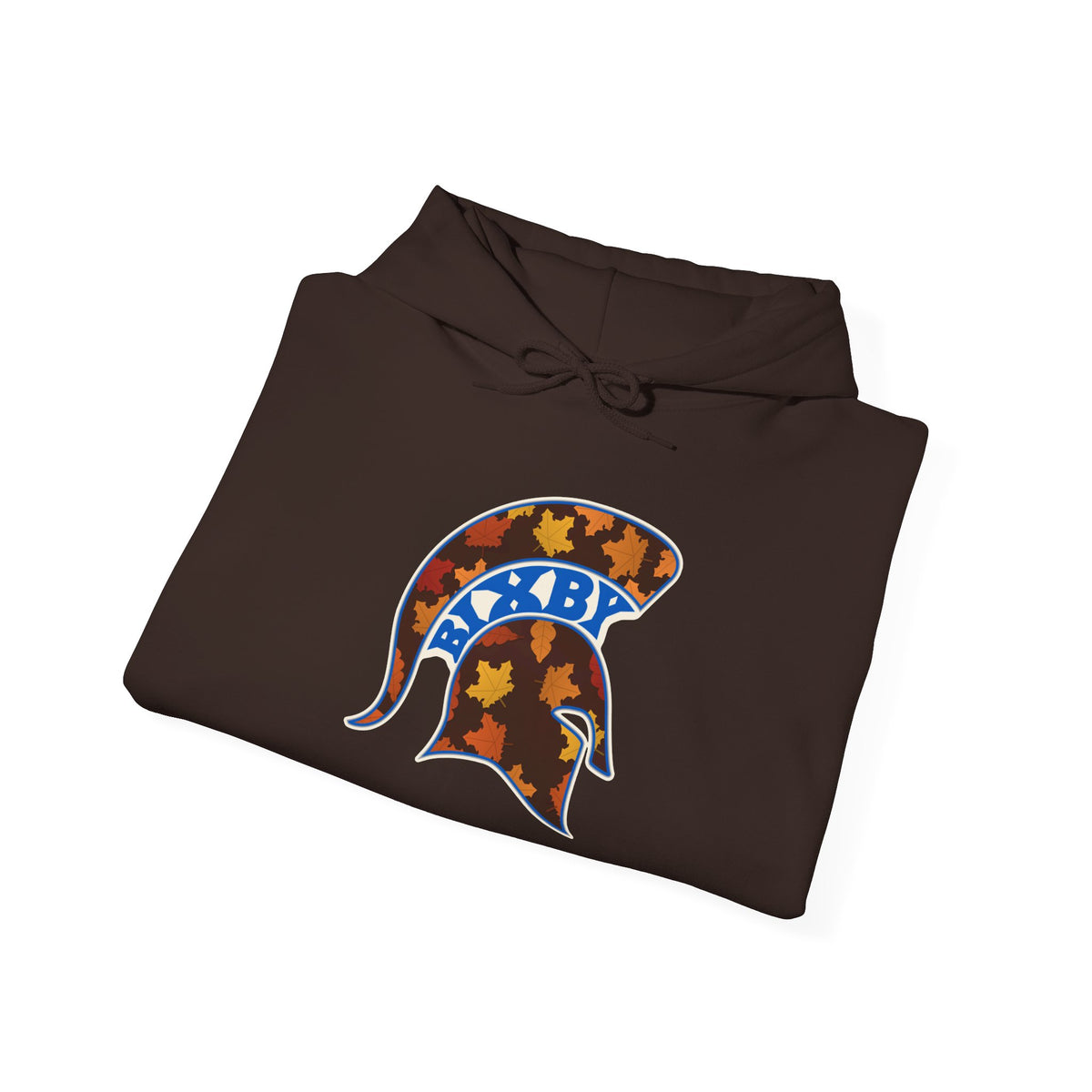 Bixby Spartans Fall Leaves Helmet Hoodie – Autumn Game Day Hooded Sweatshirt