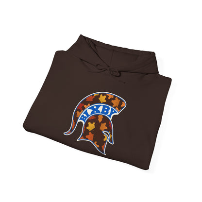 Bixby Spartans Fall Leaves Helmet Hoodie – Autumn Game Day Hooded Sweatshirt
