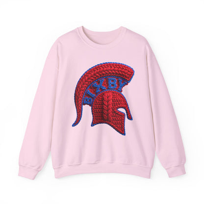 Red Spartan Helmet BIXBY Knit-Style Printed Design