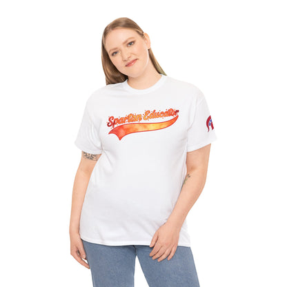 Spartan Educator Fall Design Gildan Tee With Sleeve Logo