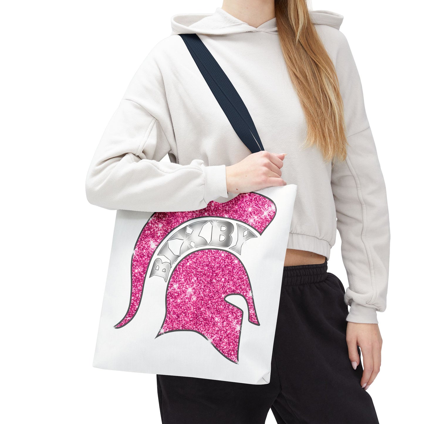 Bixby Spartans Pink Bling Polyester Tote Bag