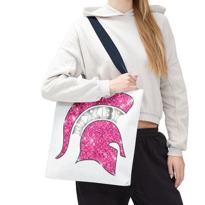 Bixby Spartans Pink Bling Polyester Tote Bag