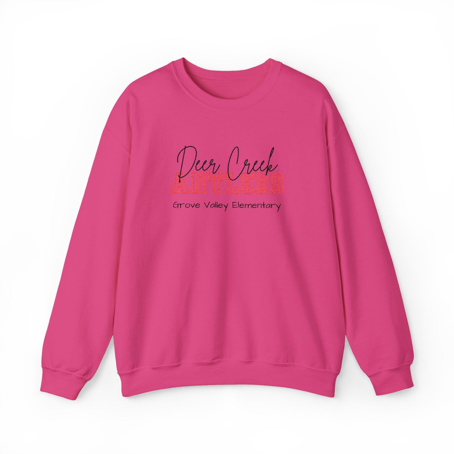 Personalized Embroidered Deer Creek Antlers Crewneck Sweatshirt