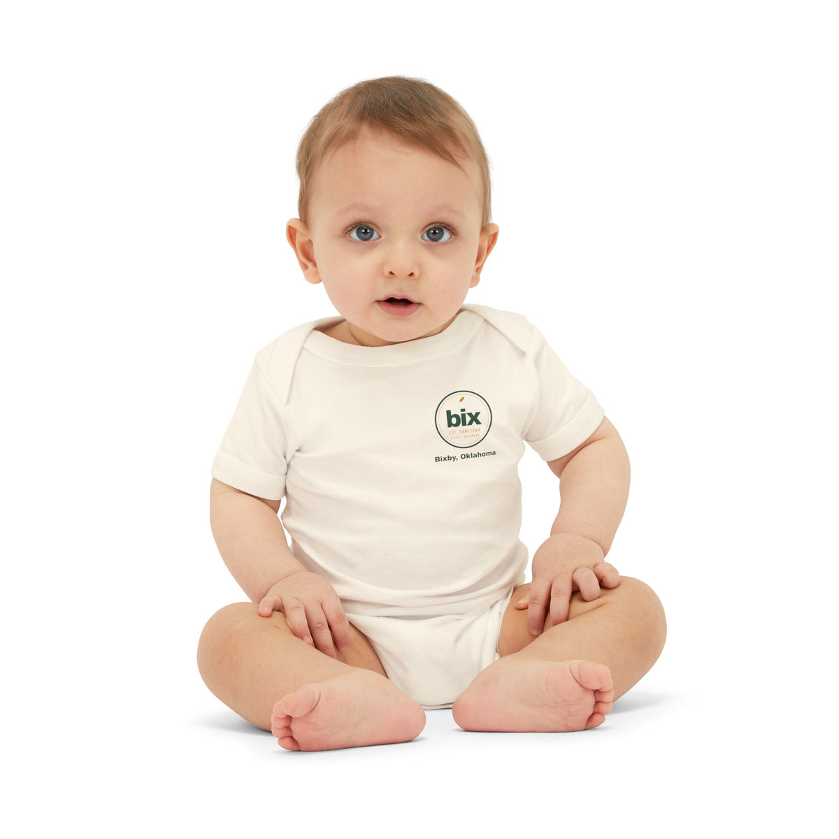 bix Stamp Bixby, Oklahoma Left-Chest Baby Bodysuit