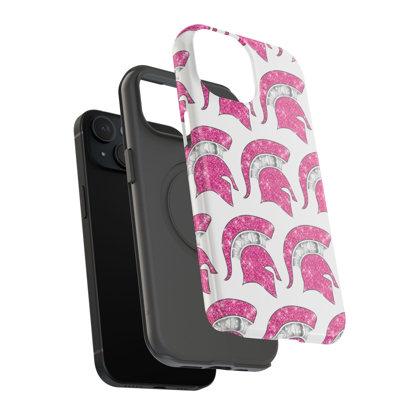 Bixby Spartan Pink Bling Logo Impact Resistant iPhone Case