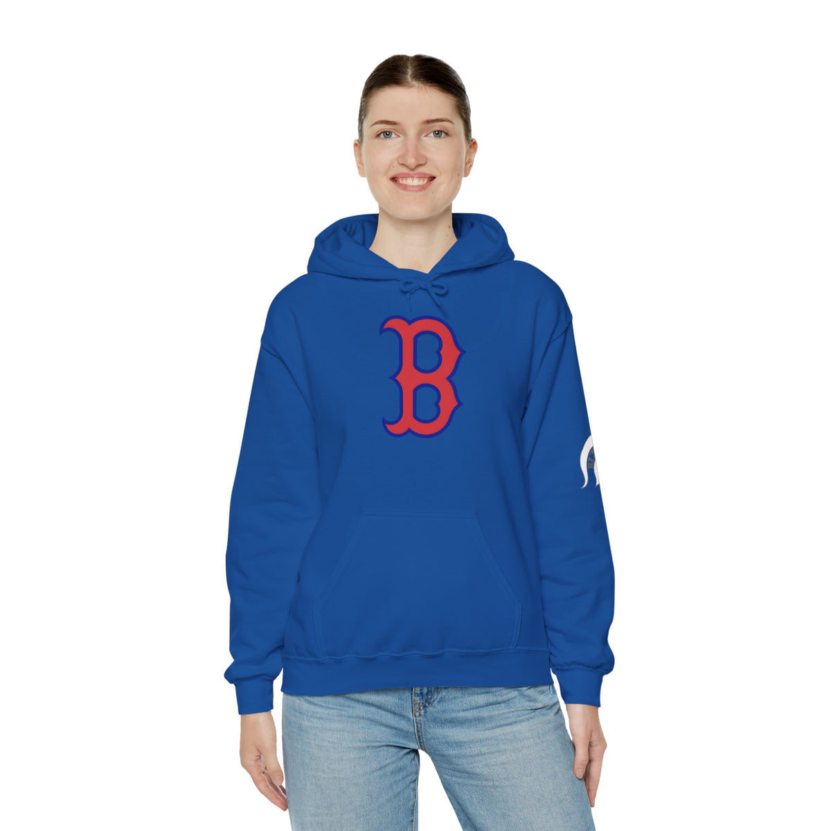 Bixby Spartans 'B' Logo With Sleeve Spartan Hoodie