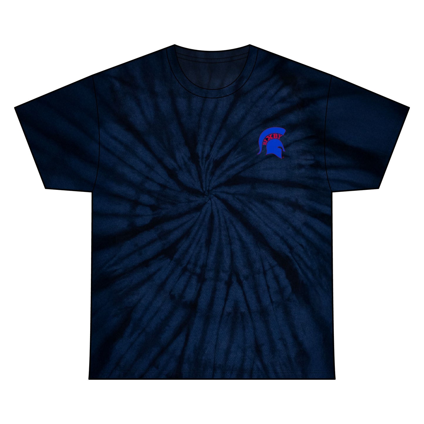 Bixby Spartan Small Blue Logo Tie-Dye Gildan Tee