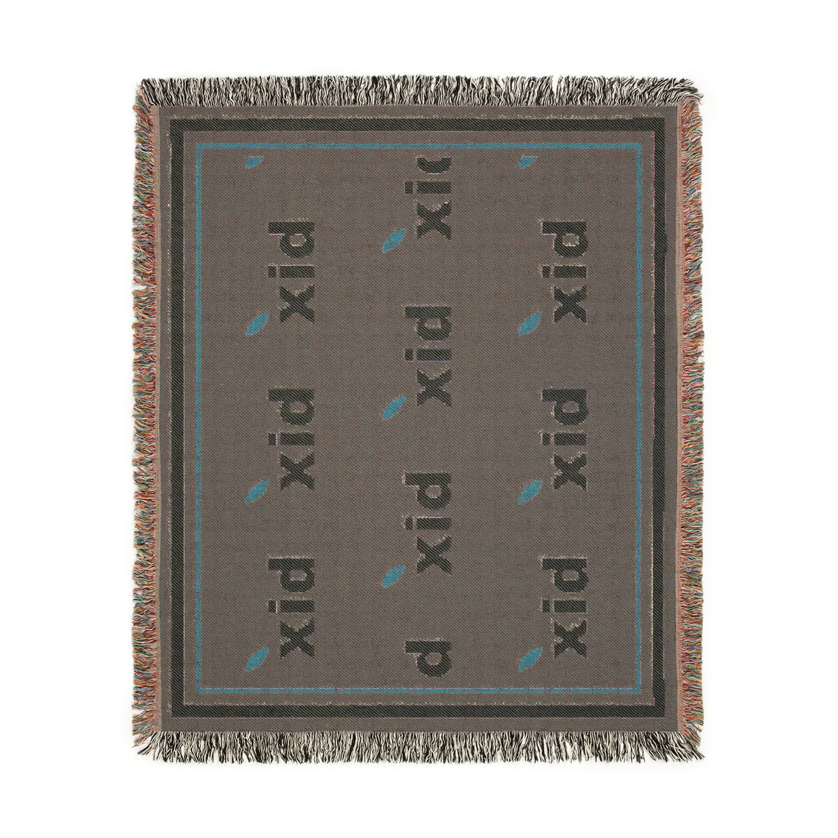 bix Stamp Monogram Woven Throw Blanket