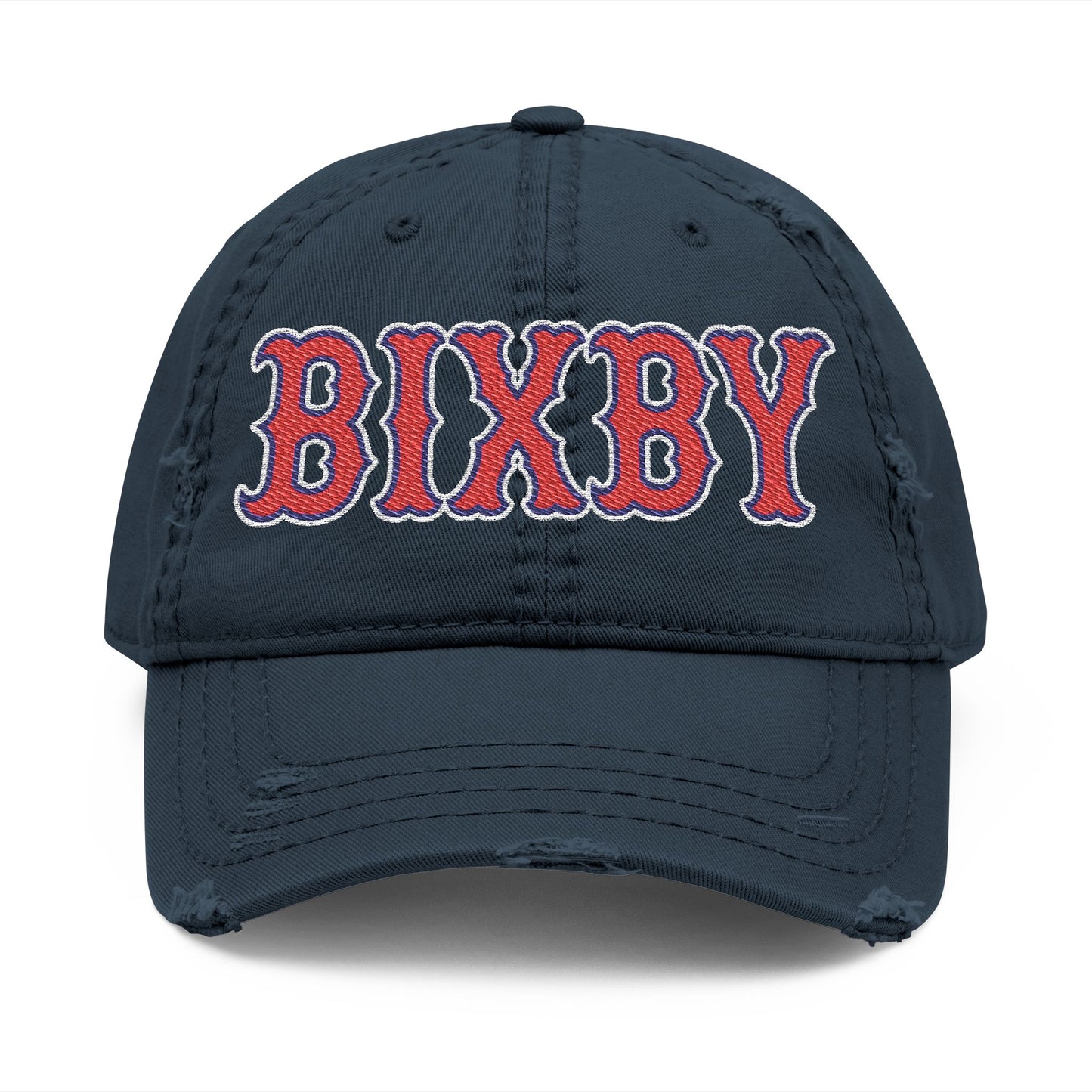 Distressed Embroidered 'BIXBY' Vintage Baseball Cap