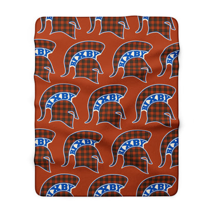 Red Plaid Bixby Spartans Helmet Sherpa Fleece Blanket – Cozy Fall Throw