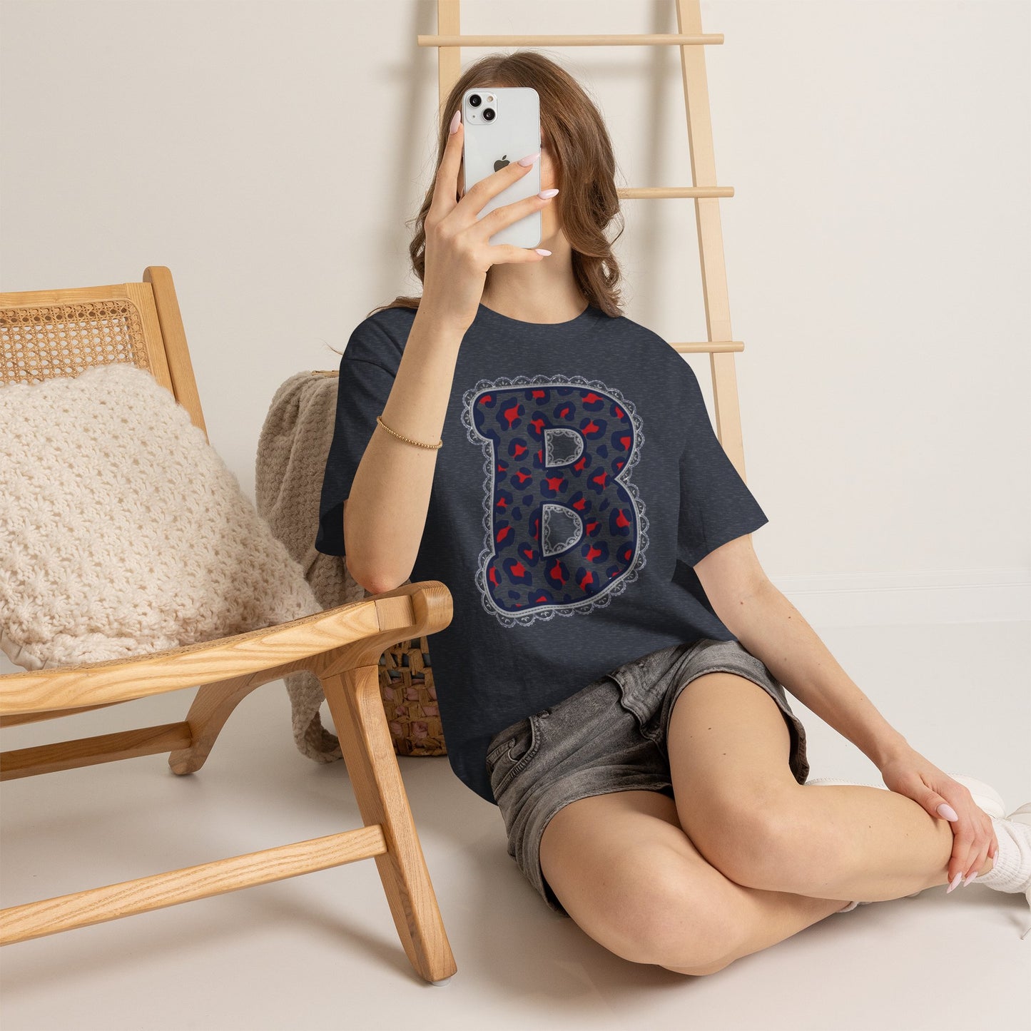 Leopard Print "B" Gildan Tee
