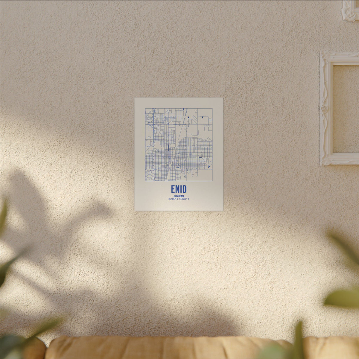 Enid Street Map Canvas, Royal Blue on Cream