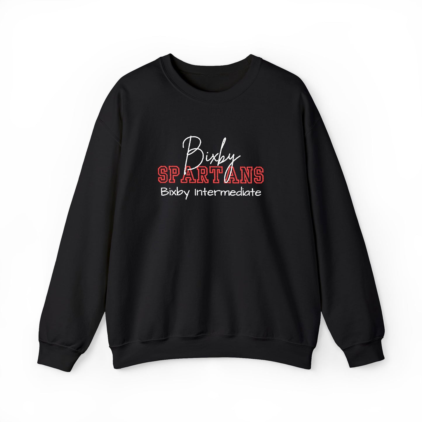 Personalized Embroidered Bixby Spartans Crewneck Sweatshirt