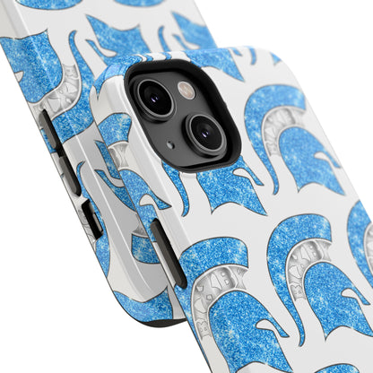 Bixby Spartan Blue Bling Logo Impact Resistant iPhone Case