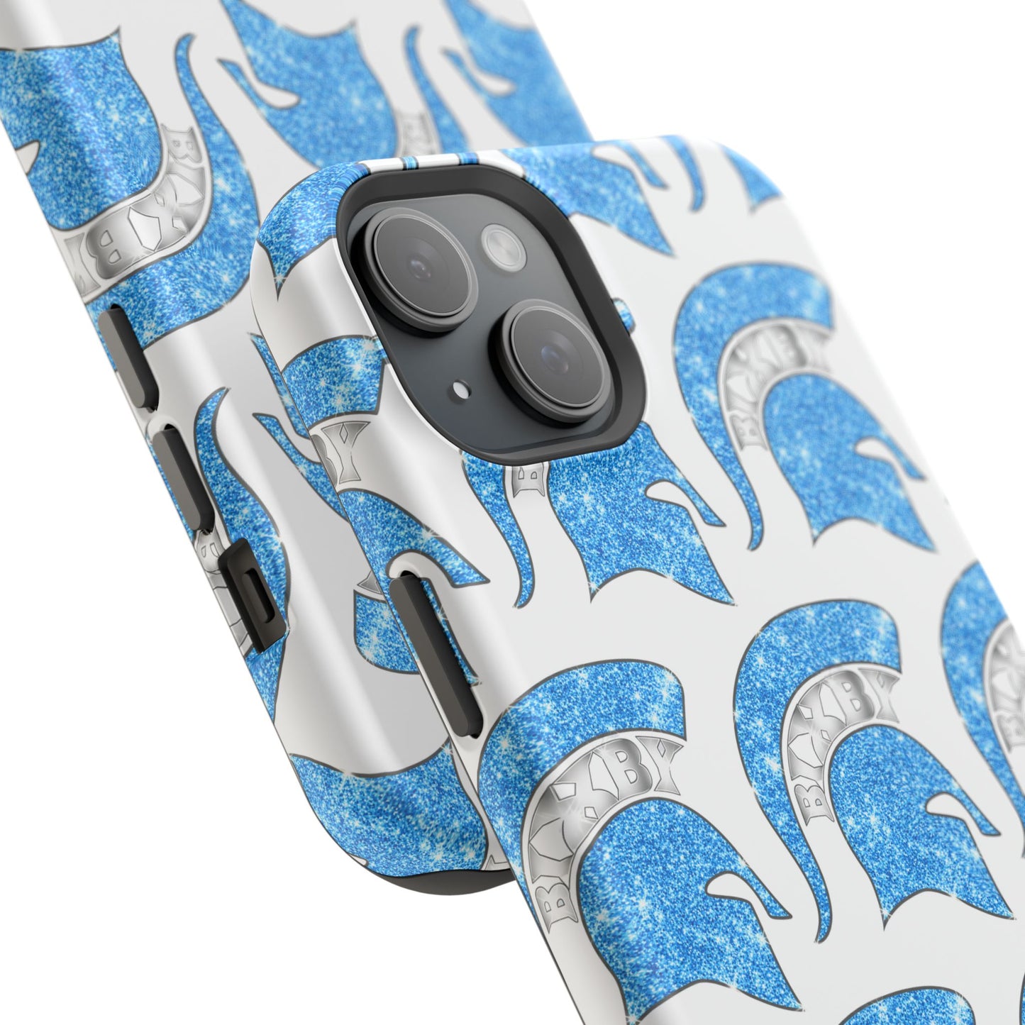 Bixby Spartan Blue Bling Logo Impact Resistant iPhone Case