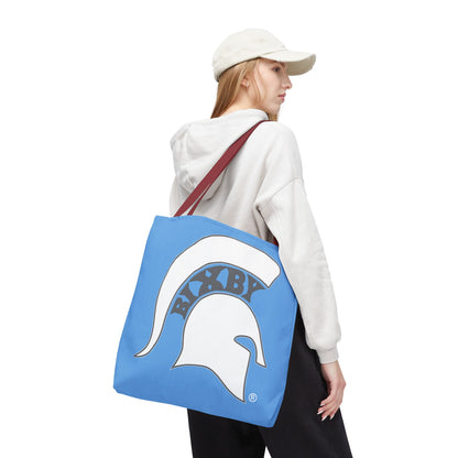 Bixby Spartans White Logo Blue Polyester Tote Bag