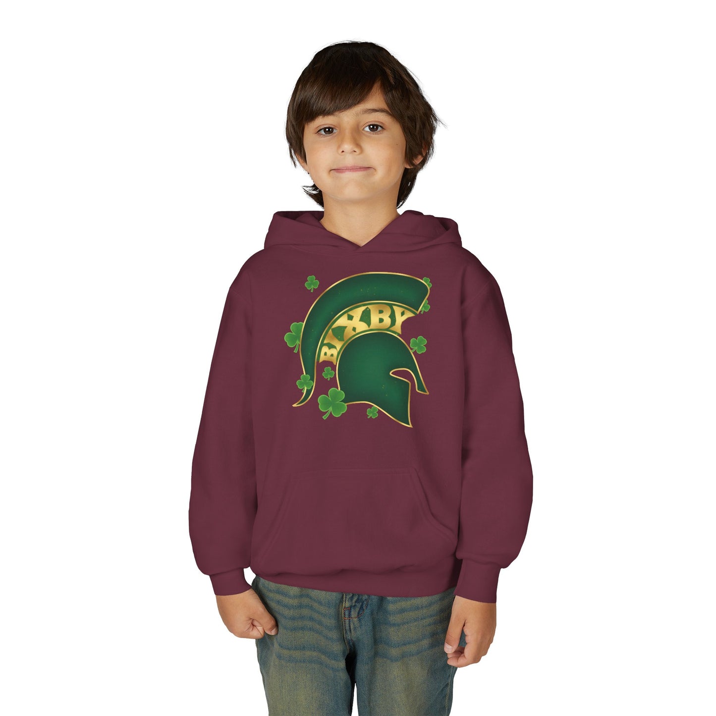 St. Patty's Good Luck Spartan Helmet Youth Hoodie