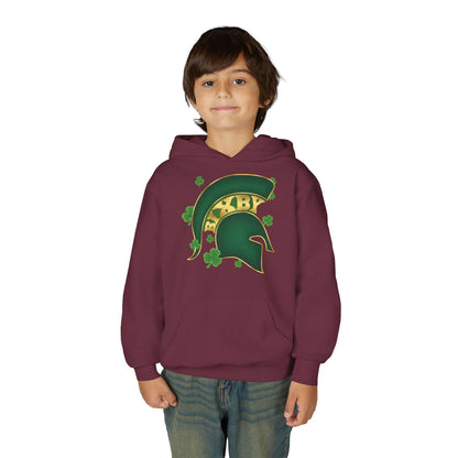 St. Patty's Good Luck Spartan Helmet Youth Hoodie