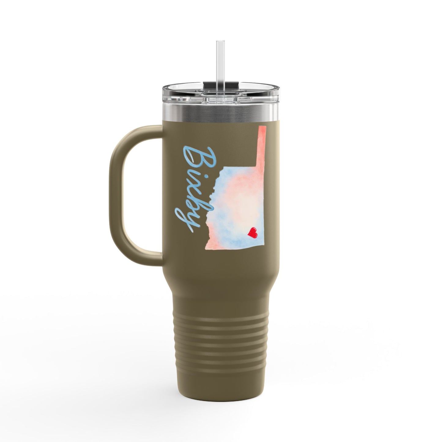 Bixby OK Watercolors 40 Ounce Insulated Travel Mug