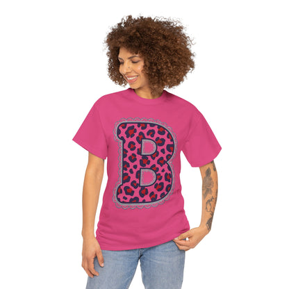 Leopard Print "B" Gildan Tee
