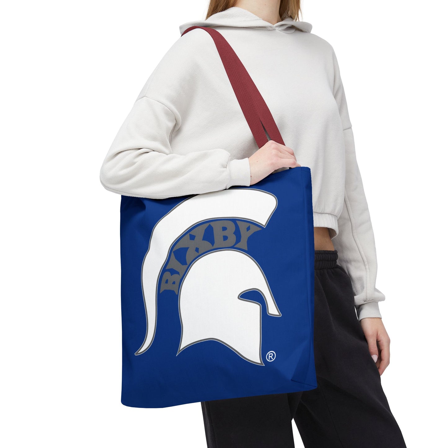 Bixby Spartans White Logo Royal Blue Polyester Tote Bag