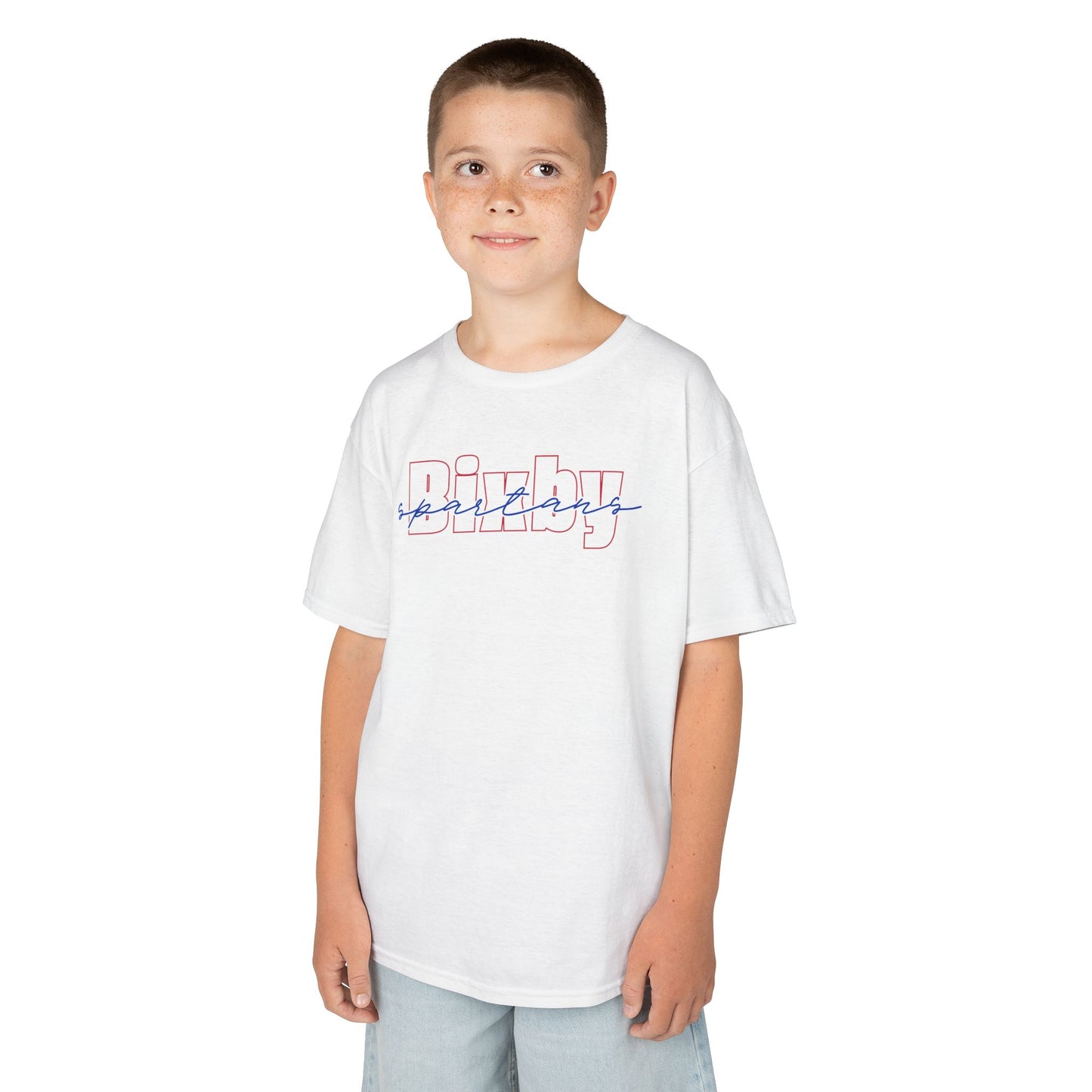 Bixby Spartans Cursive Youth Gildan Tee