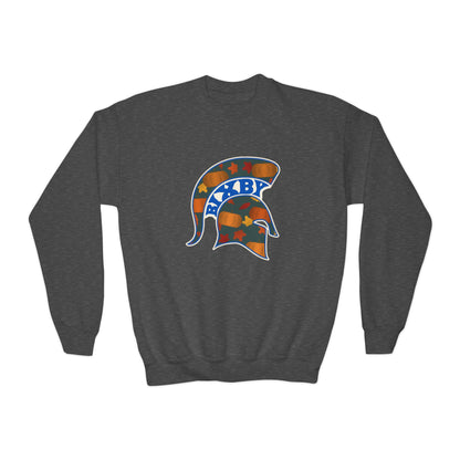 Bixby Spartans Pumpkin Patch Helmet Youth Sweatshirt – Kids Fall Crewneck
