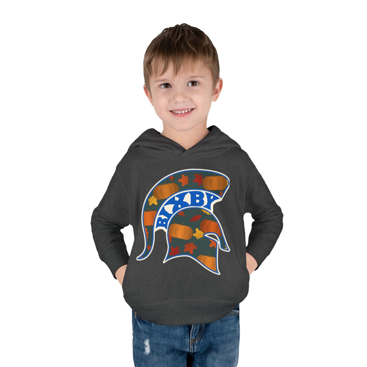 Bixby Spartans Pumpkin Patch Helmet Toddler Hoodie – Little Spartan Fall Hoodie