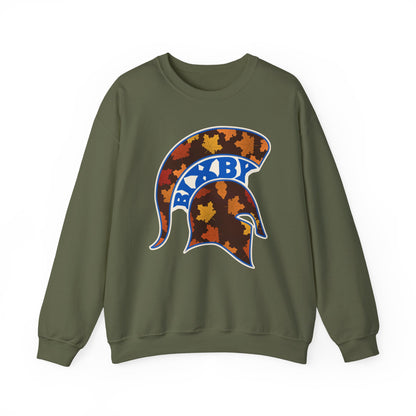 Bixby Spartans Fall Leaves Helmet Sweatshirt – Autumn Game Day Crewneck