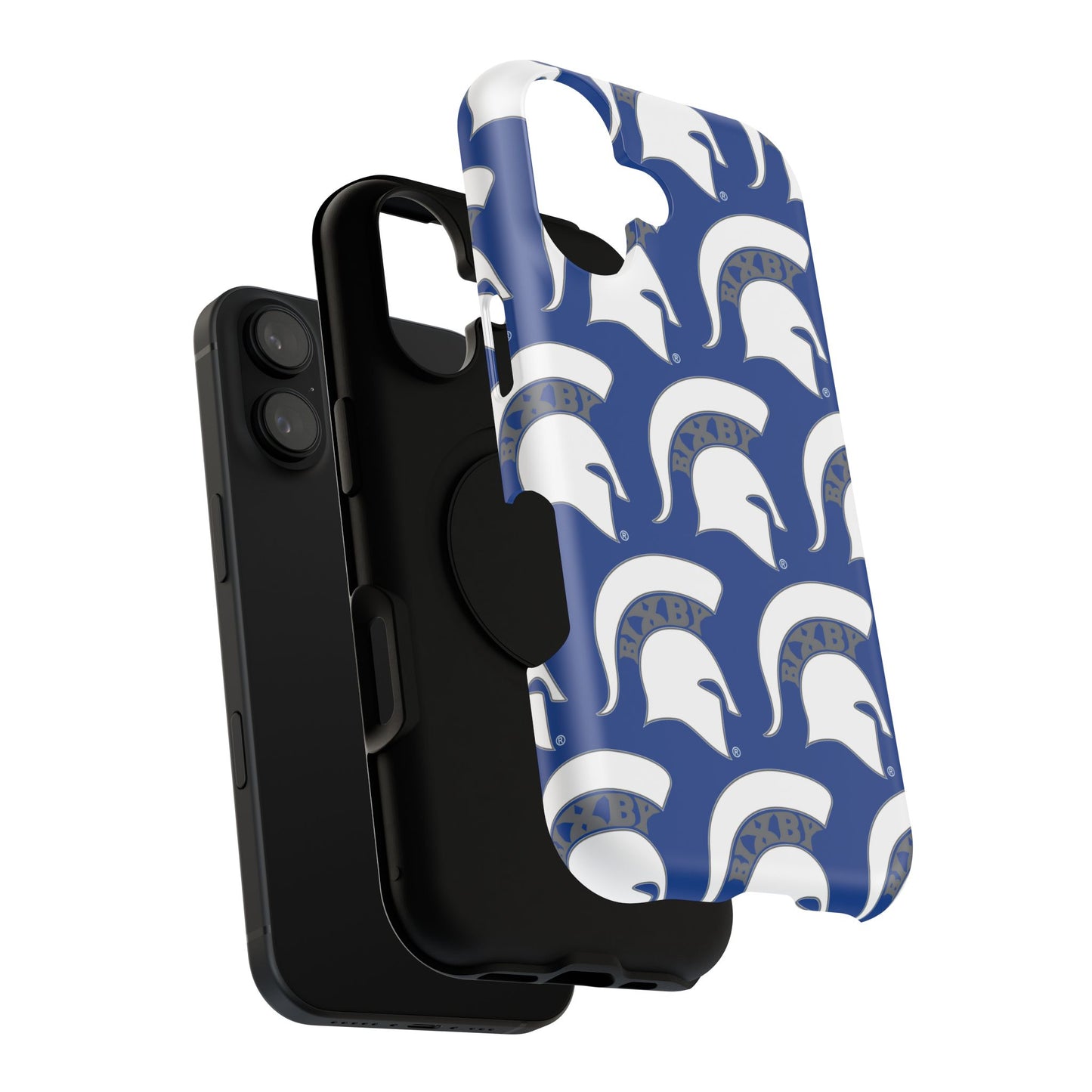 Bixby Spartan White Logo Impact Resistant iPhone Case