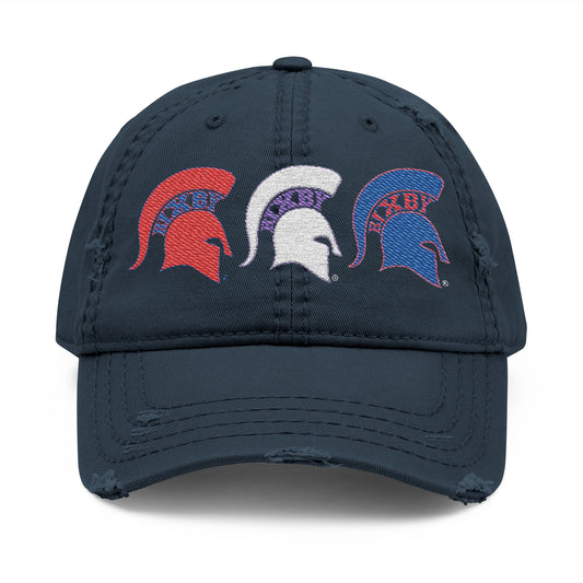 Bixby Spartan Red, White and Blue Embroidered Distressed Ballcap