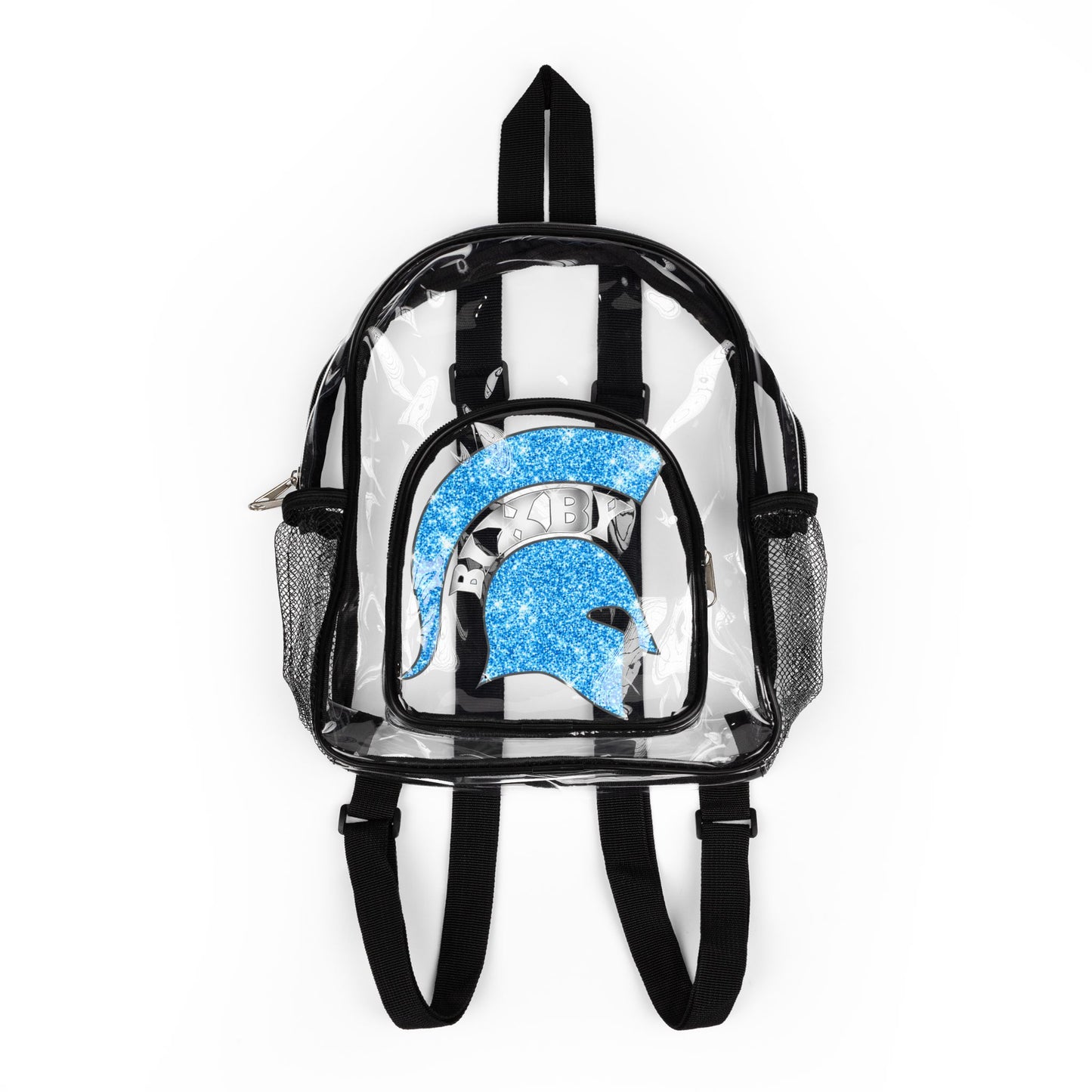 Spartan Blue Bling Logo Clear Event Backpack