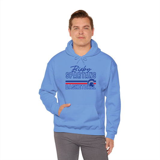 Bixby Spartans Basketball Gildan Hoodie with Back Coach Print