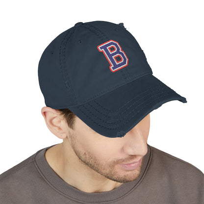 Bixby Spartans Distressed Dad Hat, Embroidered Varsity B