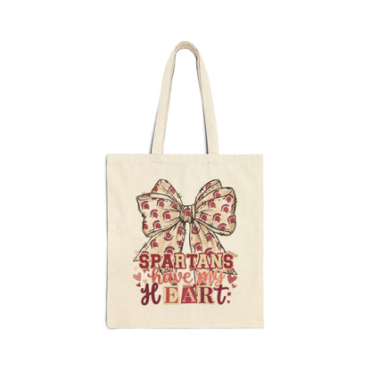 Spartans Have My Heart Canvas Tote