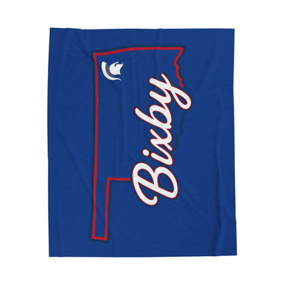 Bixby OK Blue Velveteen Plush Blanket