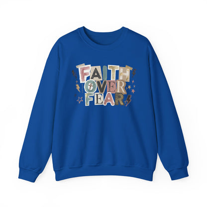 Faith Over Fear Gildan Sweatshirt | Inspirational Graphic Crewneck