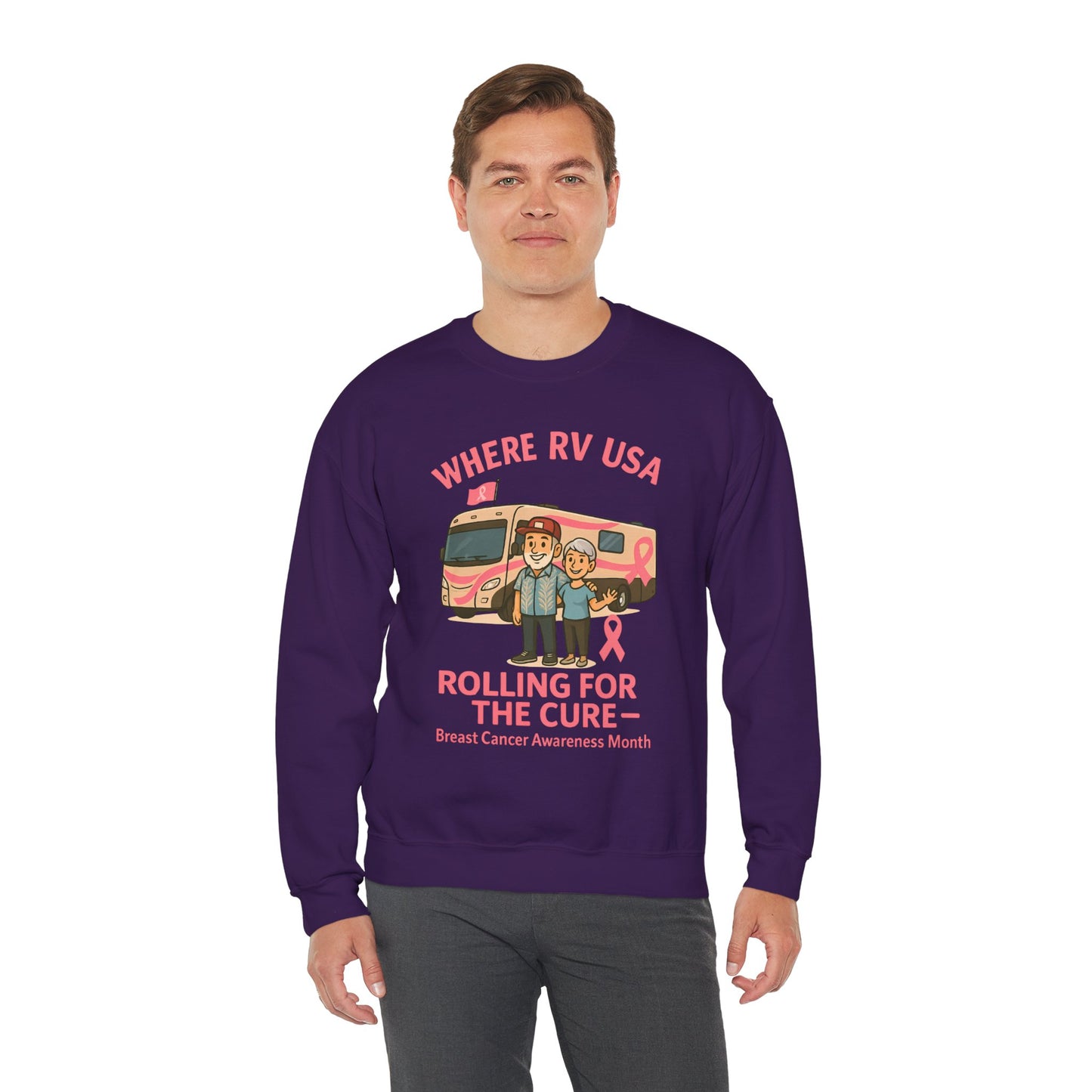 Where RV USA Breast Cancer Awareness Gildan Sweatshirt