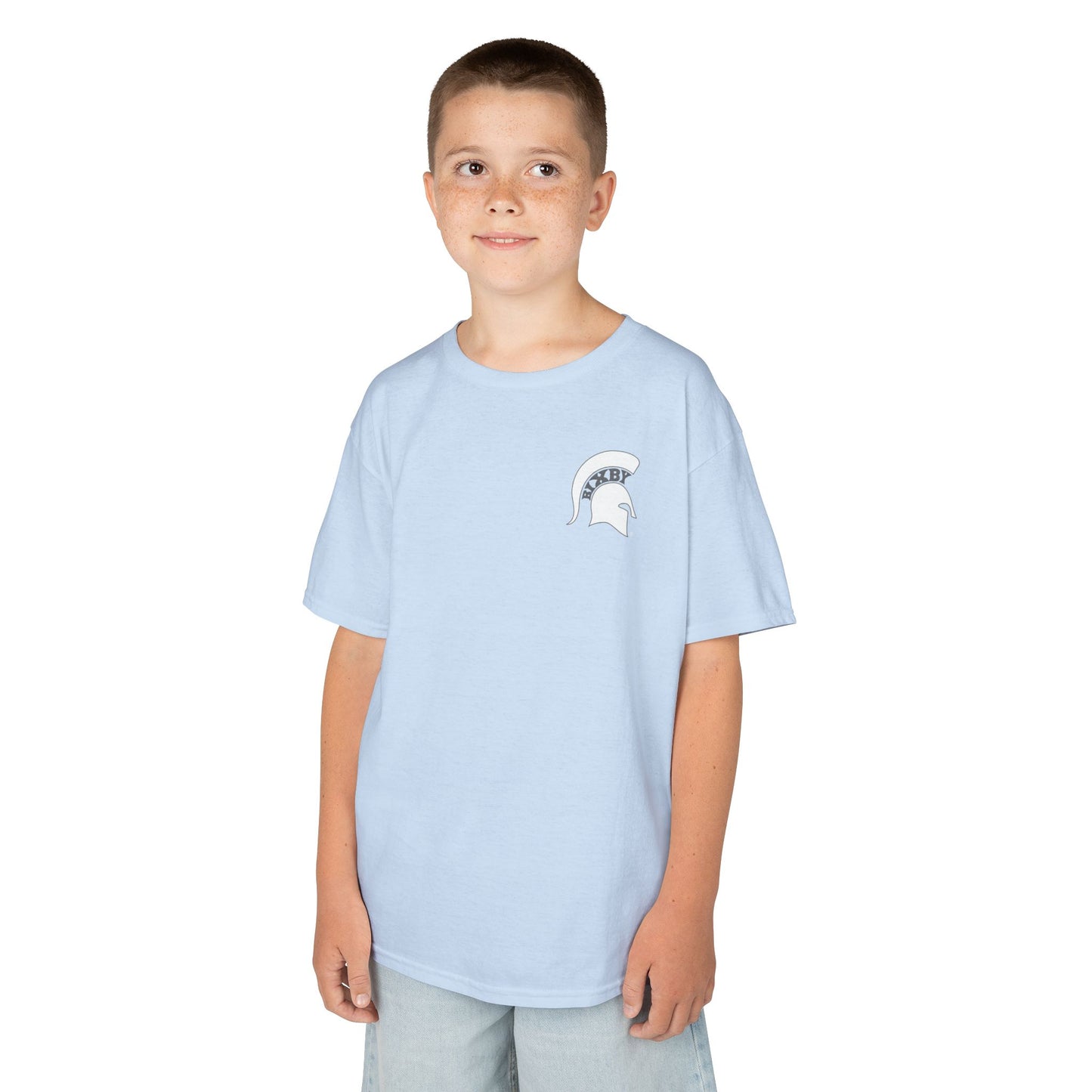 Spartan White Logo Youth Gildan Tee