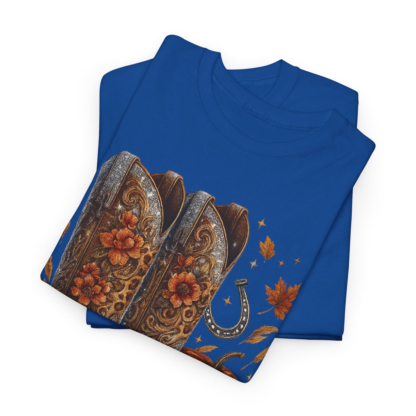 Fall Floral Bling Boots Country Gildan Tee