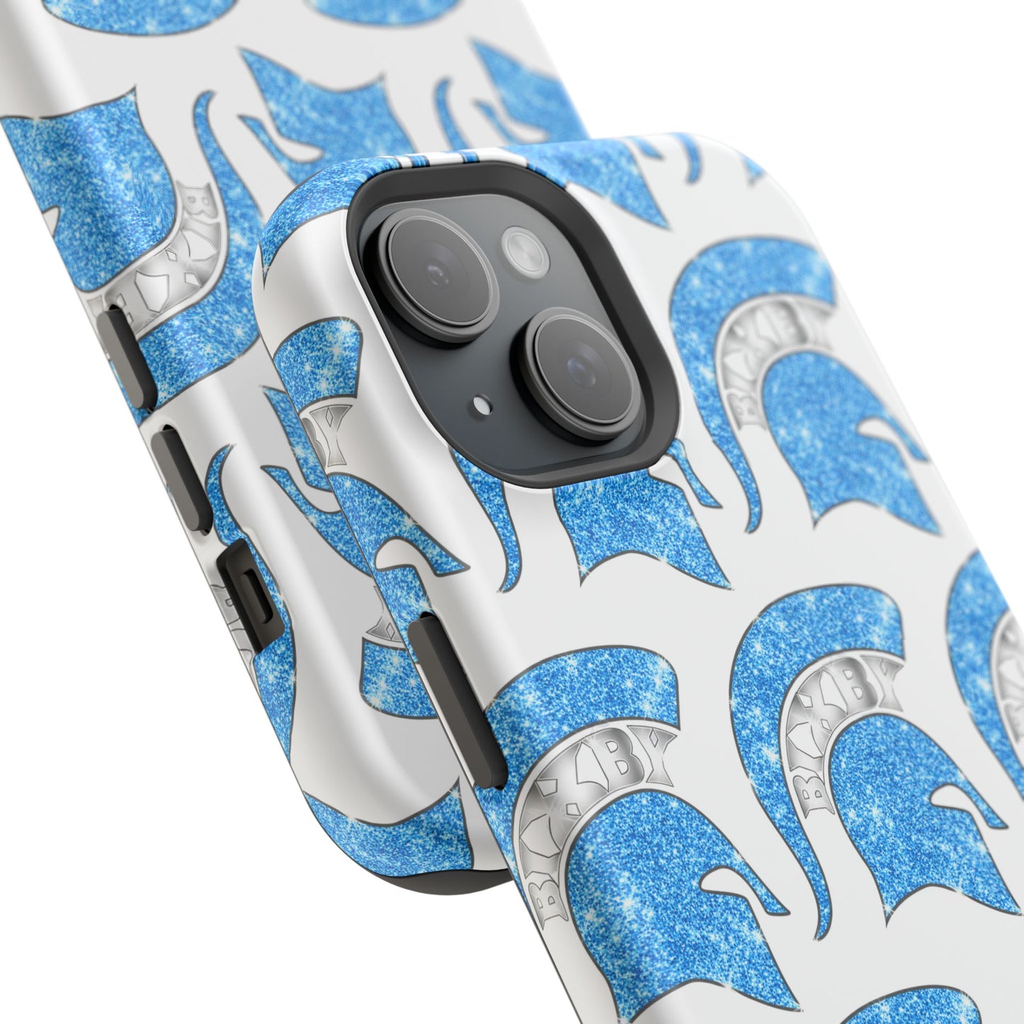 Bixby Spartan Blue Bling Logo Impact Resistant iPhone Case