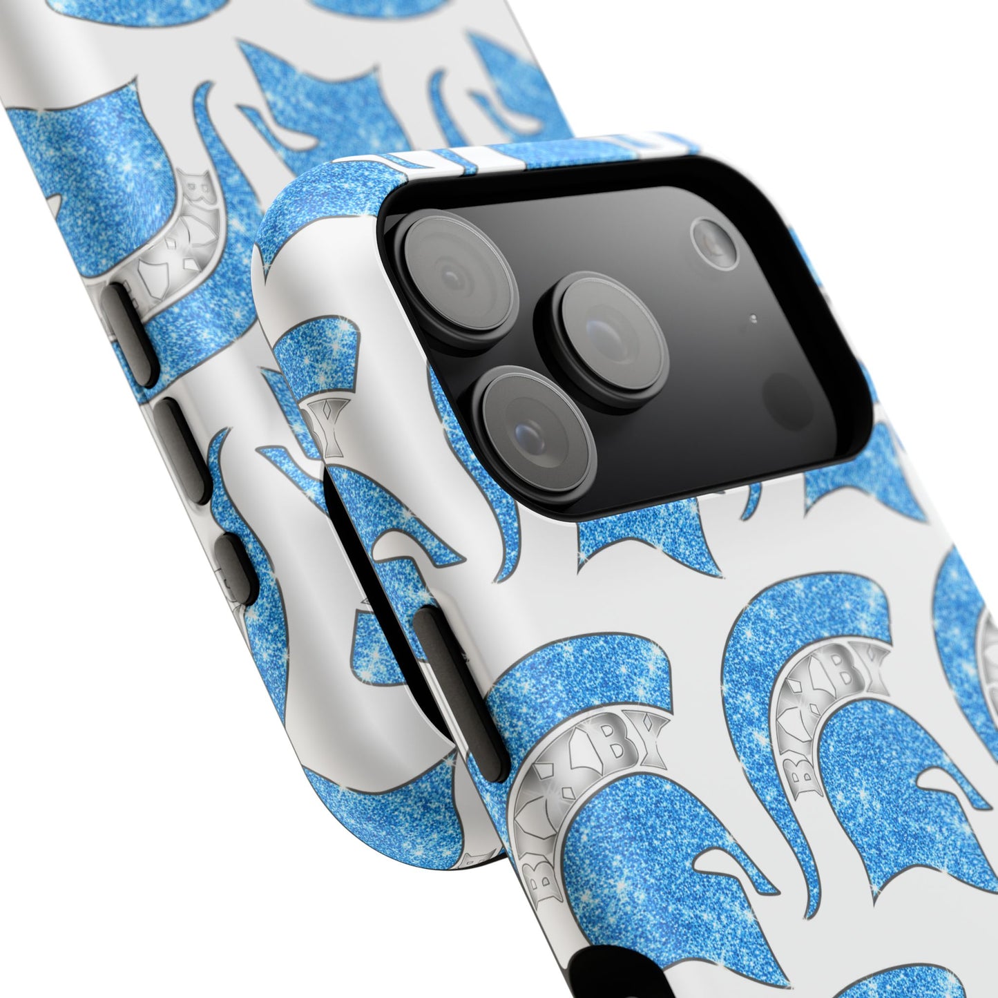 Bixby Spartan Blue Bling Logo Impact Resistant iPhone Case